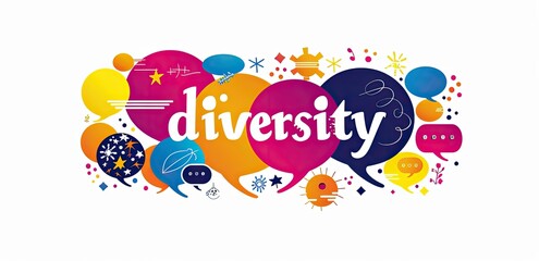 Colorful speech bubble with the word diversity