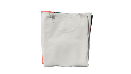 a white bag with a red stripe on the side