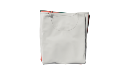 a white bag with a red stripe on the side