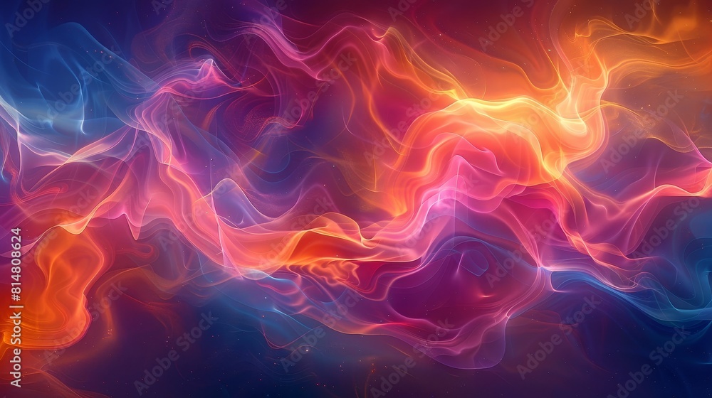 Poster a vibrant, abstract representation of energy waves, pulsating with varying frequencies, symbolizing 