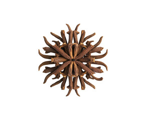 Dry cloves isolate on transparent background. top view Ai generative.