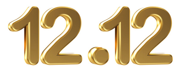 12.12 sale promotion number gold 3d