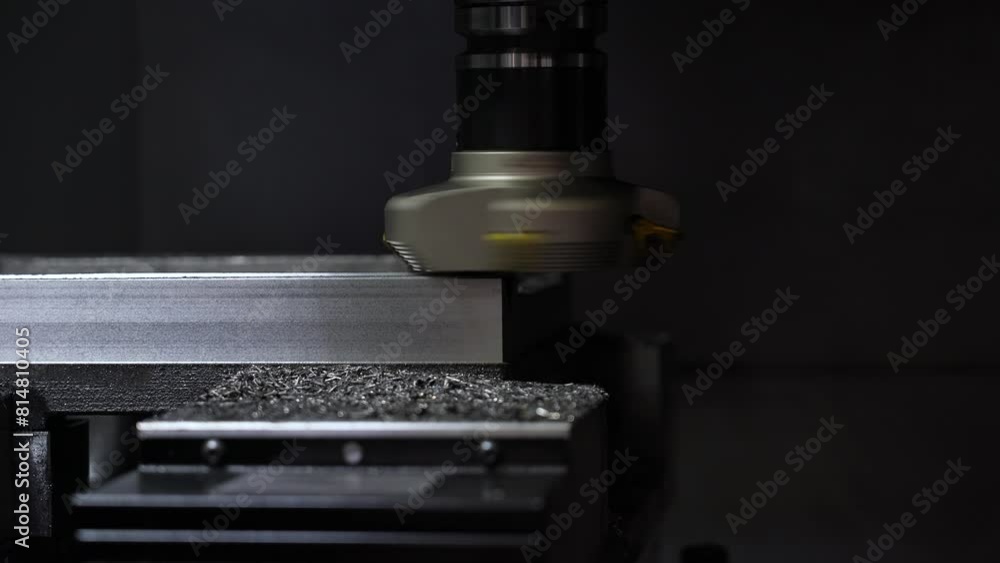 Aufkleber watch a cnc milling machine as it precisely carves and shapes a metal piece with efficiency and accu