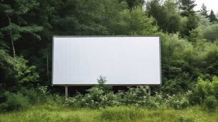 Blank large billboard on nature view background.