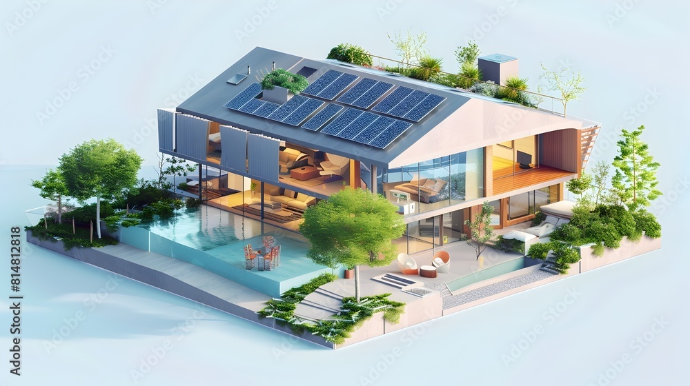 Poster sustainable and efficient net zero energy building infographic