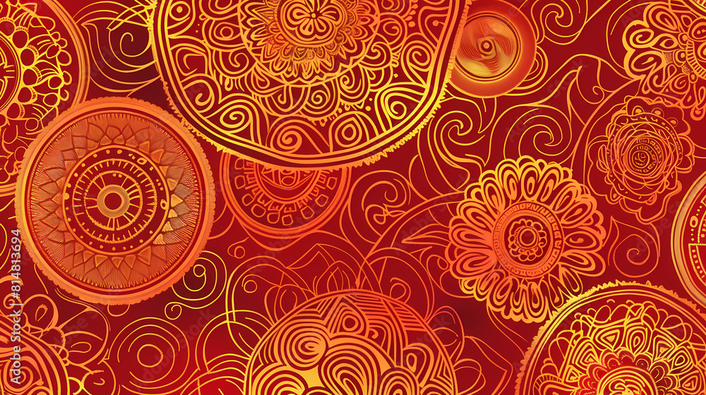 Poster abstract seamless pattern with floral element henna style vector image
