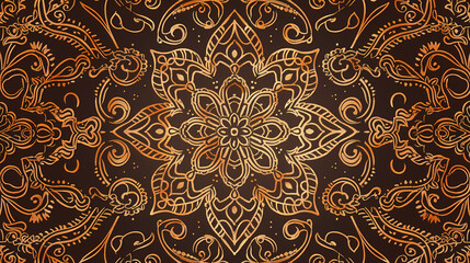 Abstract Seamless pattern with floral element henna style vector image