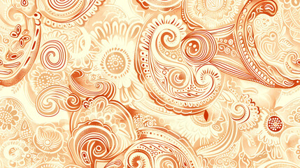 Abstract Seamless pattern with floral element henna style vector image