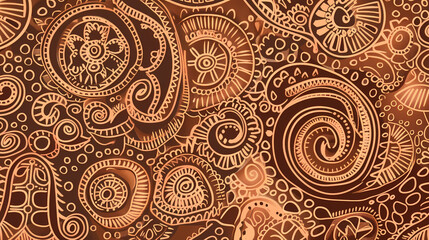 Abstract Seamless pattern with floral element henna style vector image