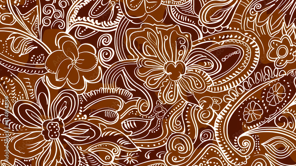 Poster abstract seamless pattern with floral element henna style vector image
