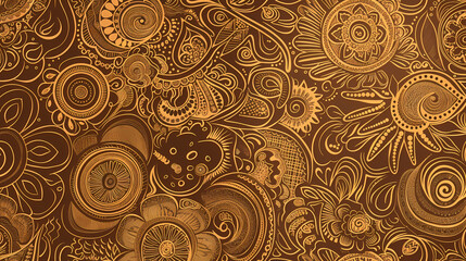 Abstract Seamless pattern with floral element henna style vector image