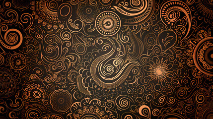 Abstract Seamless pattern with floral element henna style vector image