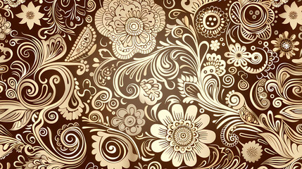 Fototapeta premium Abstract Seamless pattern with floral element henna style vector image
