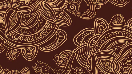 Fototapeta premium Abstract Seamless pattern with floral element henna style vector image