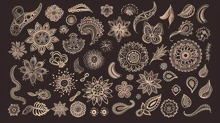 Fototapeta premium Old lace seamless pattern ornamental flowers vector image