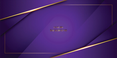 Abstract Purple With Golden Border Luxury Background