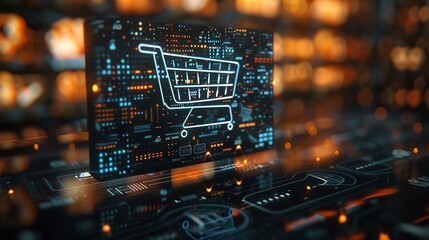 Direct Response TV DRTV 3D TV screen with shopping icon