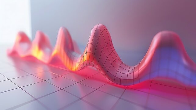 Exponential Decay Curve 3D graph with a rapidly decreasing downward curve