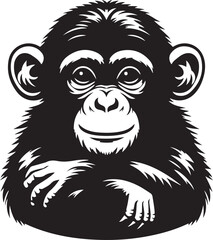 Chimpanzee silhouette vector illustration.