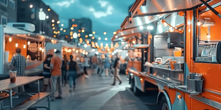 Blurry food truck festival lacks clear purpose aimless event with mixed offerings. Concept Food Truck Festival, Blurry Photos, Event Planning, Culinary Delights, Mixed Offerings