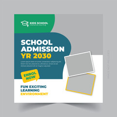 School education admission social media post and web banner eps
