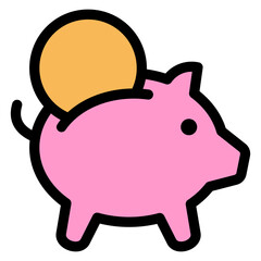 Piggy Bank  Icon Element For Design