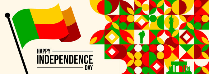 Benin Independence Day, August 1. Vector illustration