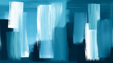 Abstract blue painted background with thick brush strokes