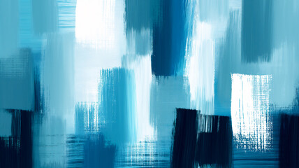 Abstract blue painted background with thick brush strokes