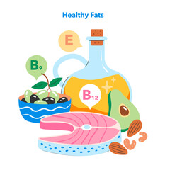 Healthy Snacking. Flat Vector Illustration