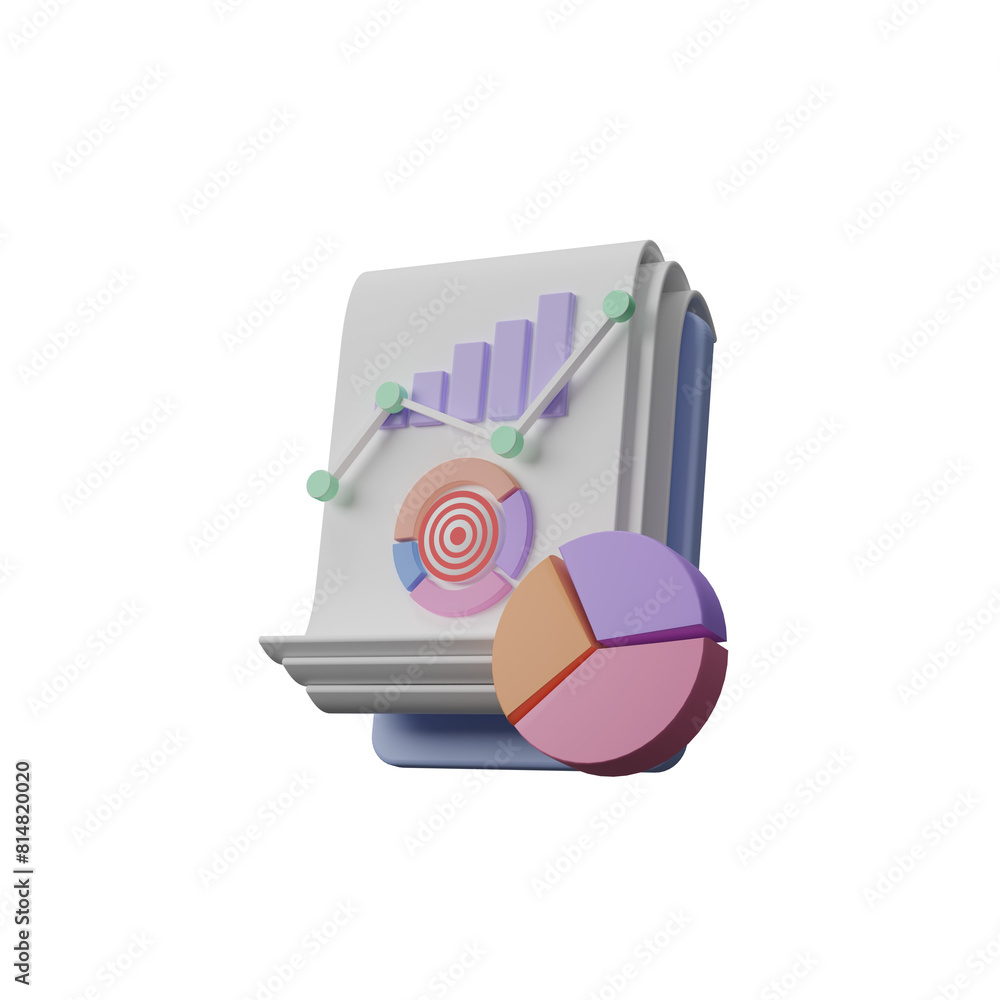 Poster 3d icon data analysis, and web development concept. media file document management. online marketing
