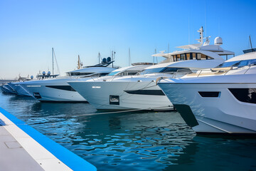 Fototapeta premium Picturesque small bay with beautiful moored yachts