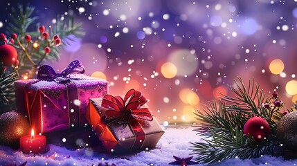 Gift and present background, gift and present decoration, Christmas, birthday, copy space, space for text, Generative AI.ギフトやプレゼントの背景、ギフトやプレゼントの装飾、クリスマス、誕生日、コピースペース,テキスト用スペース,Generative AI。