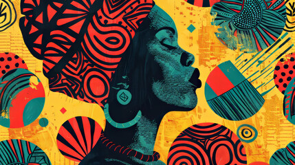 Freedom day happy juneteenth postcard with african pattern