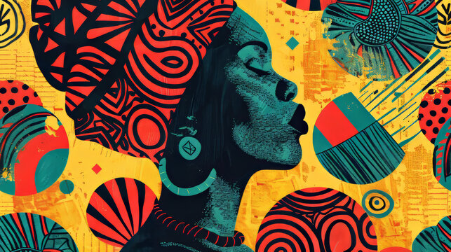 Freedom day happy juneteenth postcard with african pattern