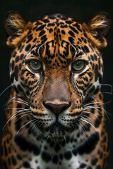 Leopard Big Cat Closeup Wildlife Animal Portrait with Intense Gaze