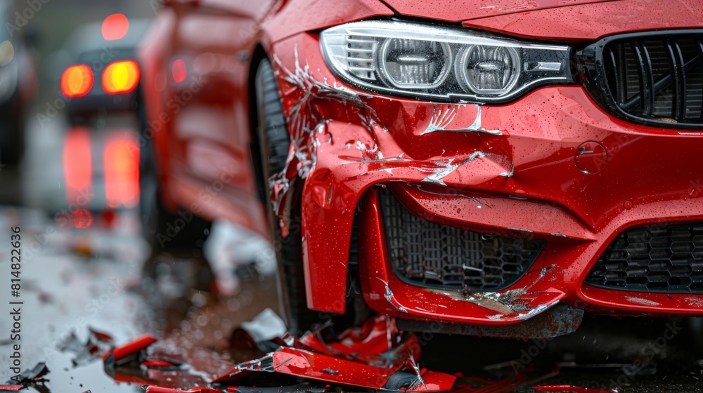 Aufkleber craft a collision between two cars in a roundabout due to confusion over right of way.