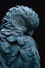 Fototapeta premium Blue Parrot Exotic Closeup Wildlife Animal Portrait with Vibrant Feathers