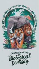 Obraz premium Biological Diversity, International Day for Biological Diversity, poster, post, International Day for Biological Diversity Banner, International Day for, illustration art. Saving our planet,