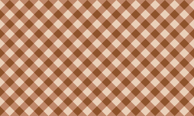 Brown and white gingham pattern seamless