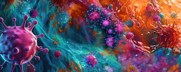Fototapeta premium Role of immune system cells in body defense.