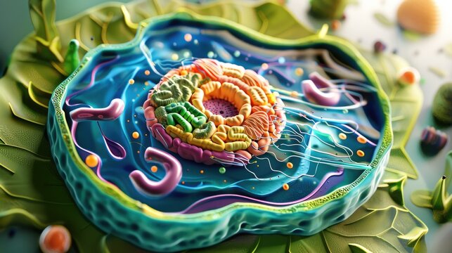 Plant Cell. Front View An interactive 3D model of a plant cell showing the cell wall and its interaction with other cellular components Interactive biology