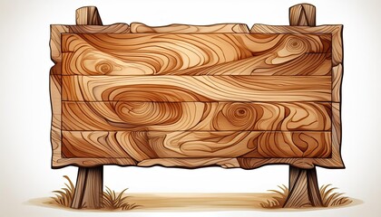 wooden sign on a white background