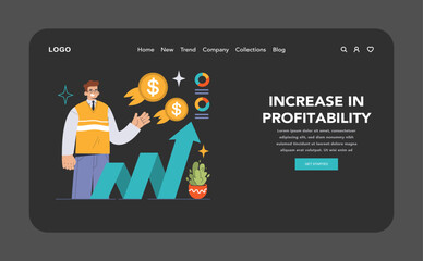 Increase in Profitability concept. Flat vector illustration