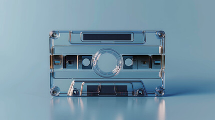 Obraz premium Clear cassette tape isolated on white background.