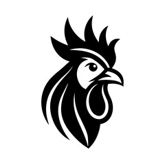             Rooster head icon logo vector illustration.
