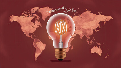 International day of light, national lighthouse day, social media post, International day of light poster, illustration. light day, poster, post, banner, International light day, 16th May, lighthouse 