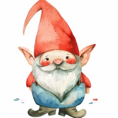 Cheerful Watercolor Garden Gnome Illustration