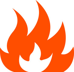 Hot burning fire icon illustration.
