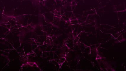 Abstract background with connecting dots and lines. Network connection structure. Plexus effect. 3d rendering.